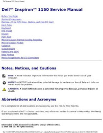Inspiron 1150 Service Manual