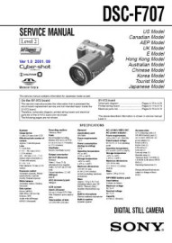 Cybershot DSC-F707 Service Manual