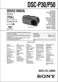 Cybershot DSC-P30 Service Manual